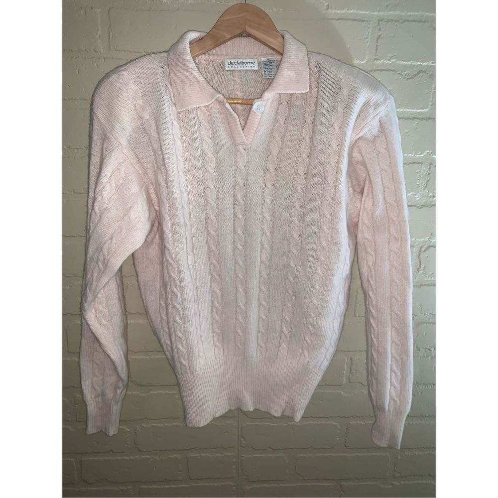 Vintage Soft Pink V-Neck Sweater